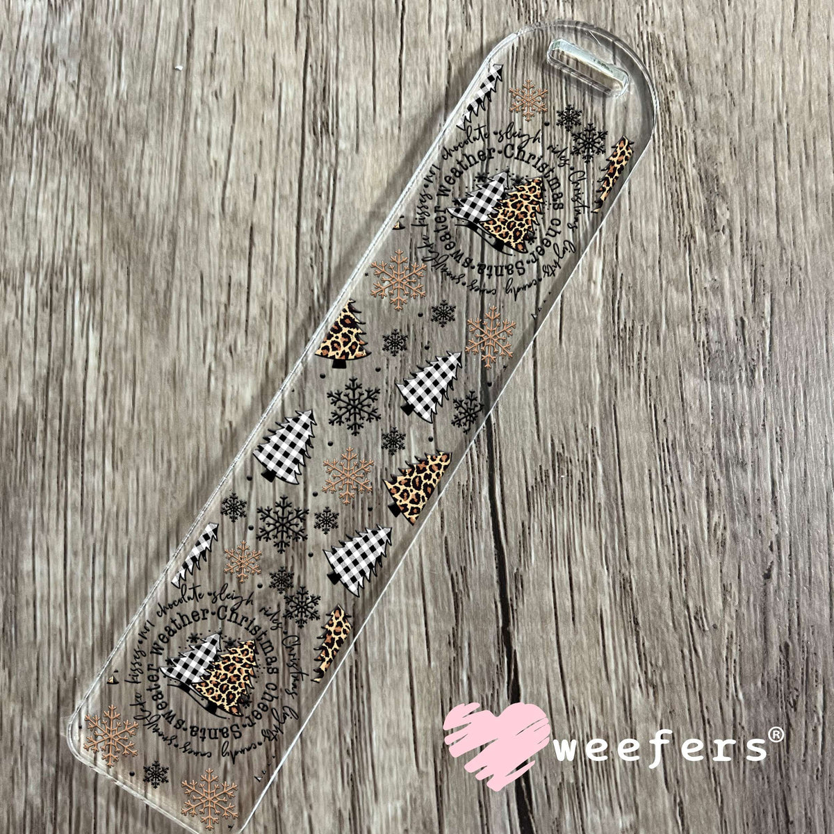 Christmas Weather Cheetah Trees UV DTF Cup Wrap Bookmark Weefers