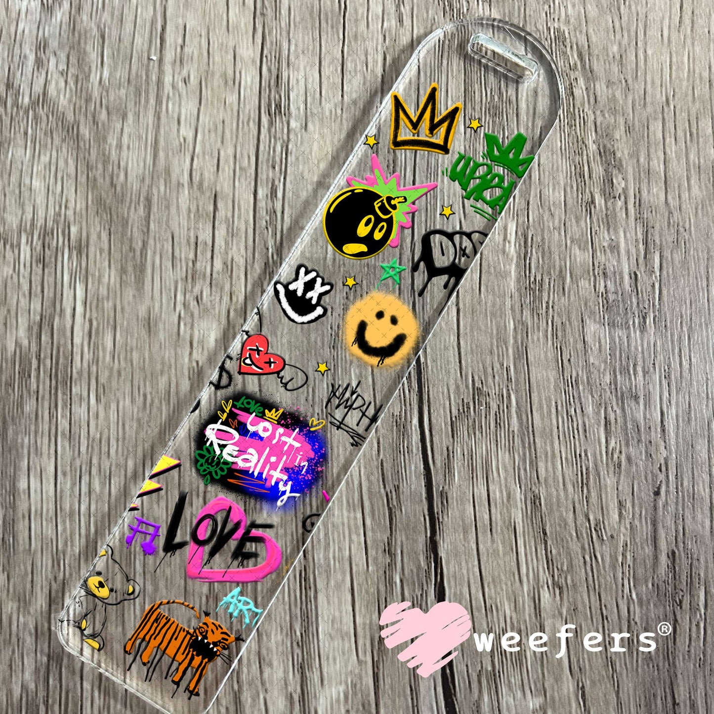 Retro Colorful Graffiti UV DTF Cup Wrap - Weefers Exclusive Wrap Bookmark Weefers