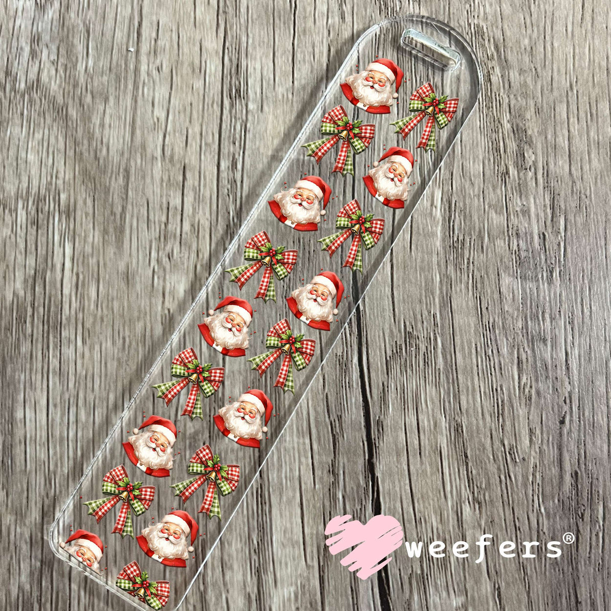 Coquette Santa and Plaid Bows Christmas UV DTF Cup Wrap Bookmark Weefers