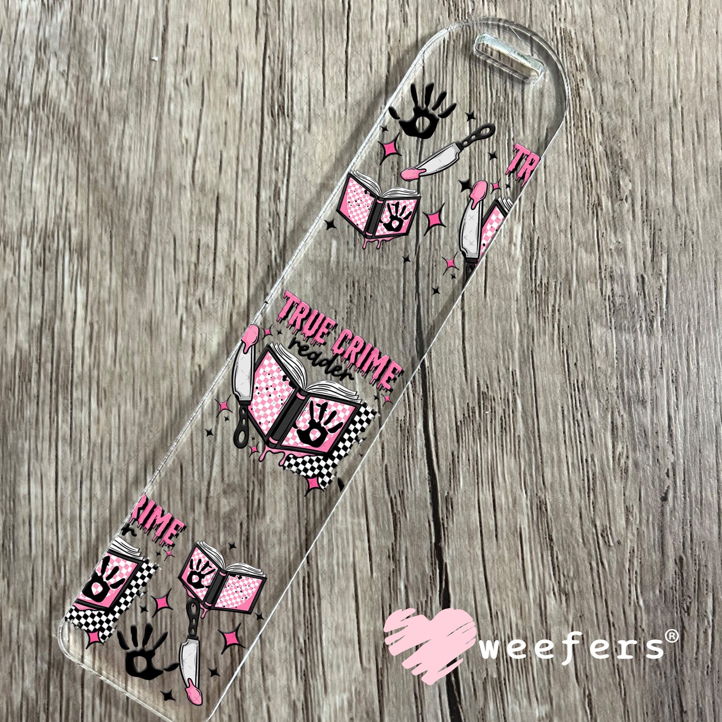 True Crime Reader UV DTF Cup Wrap Bookmark Weefers