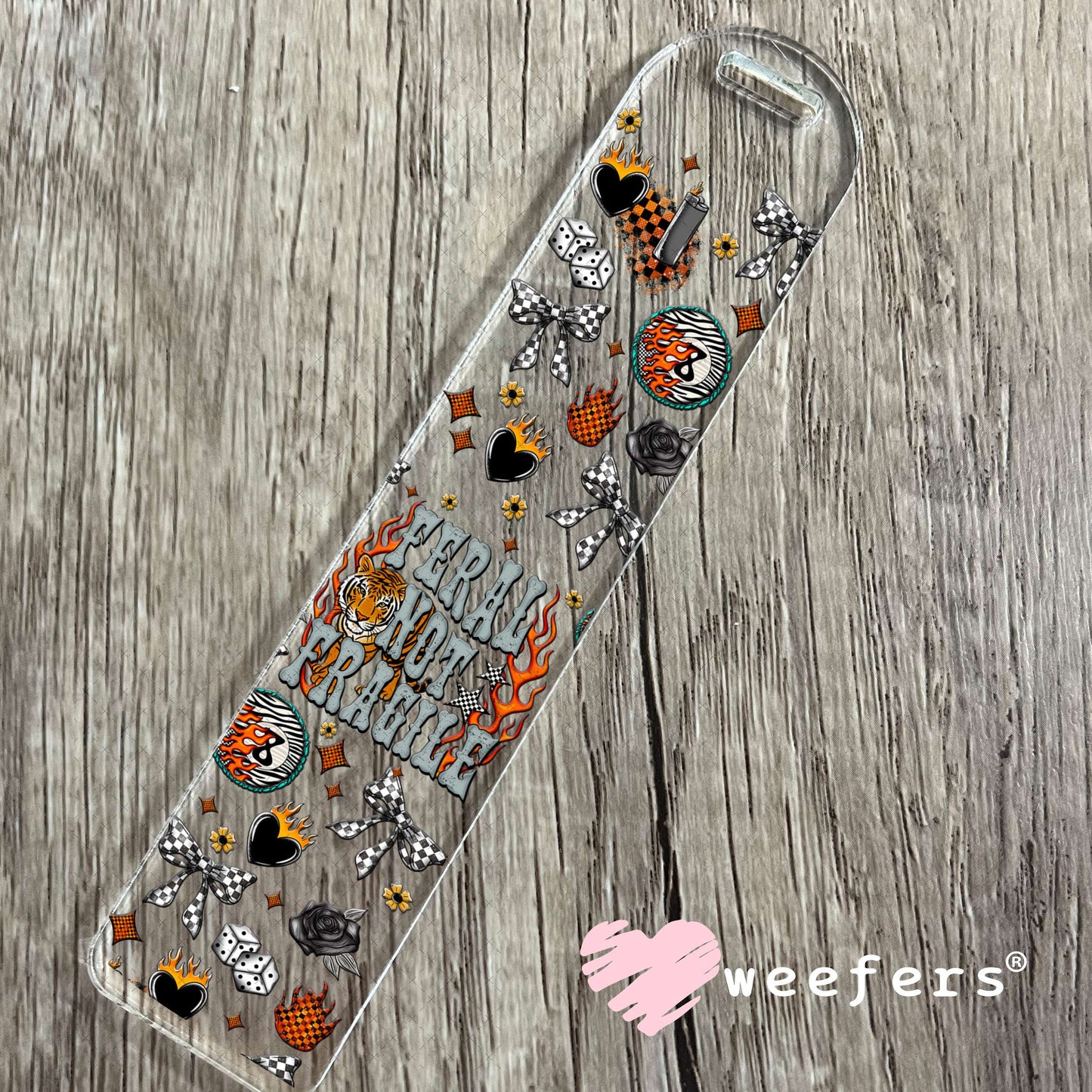 Feral Not Fragile UV DTF Cup Wrap - Weefers® Exclusive Bookmark Weefers