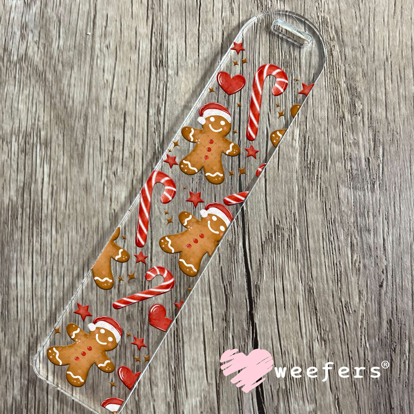 Gingerbread and Candy Canes UV DTF Cup Wrap Bookmark Weefers