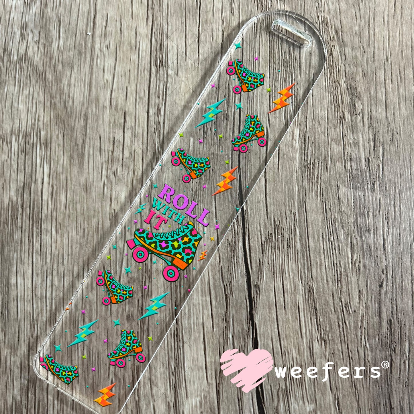 Roll With It Skates UV DTF Cup Wrap- Weefers Exclusive Bookmark Weefers