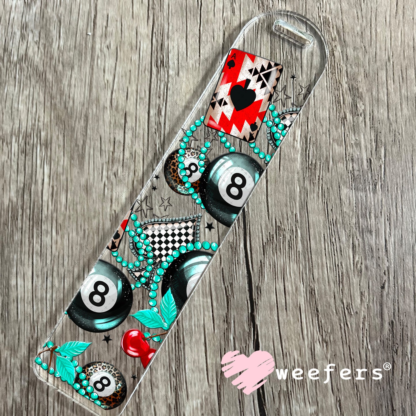 Eight Ball and Turquoise Necklace UV DTF Cup Wrap Bookmark Weefers