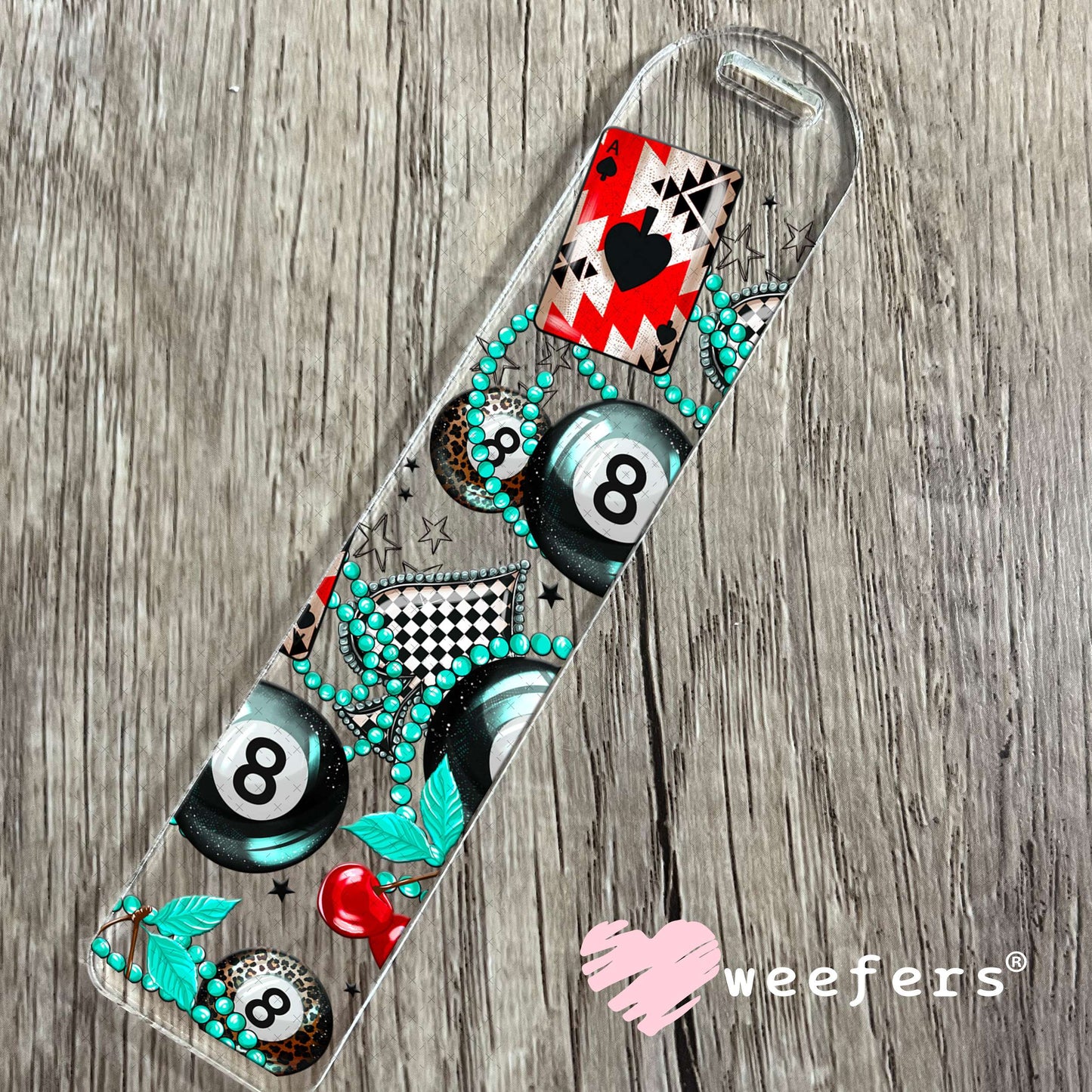 Eight Ball and Turquoise Necklace UV DTF Cup Wrap Bookmark Weefers