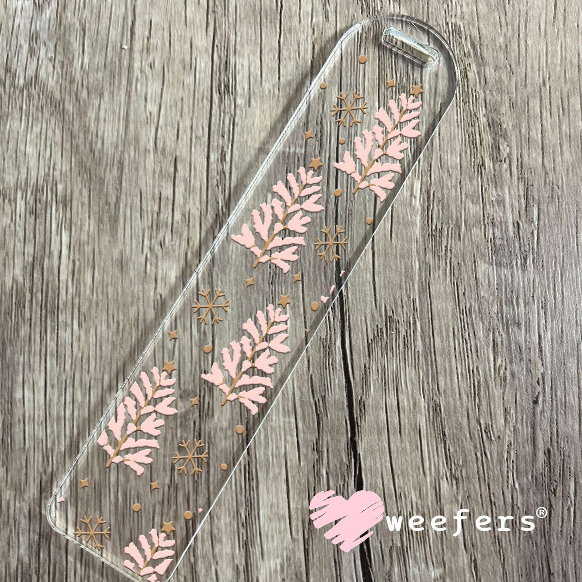Blushing Pink Christmas Trees UV DTF Cup Wrap Bookmark Weefers