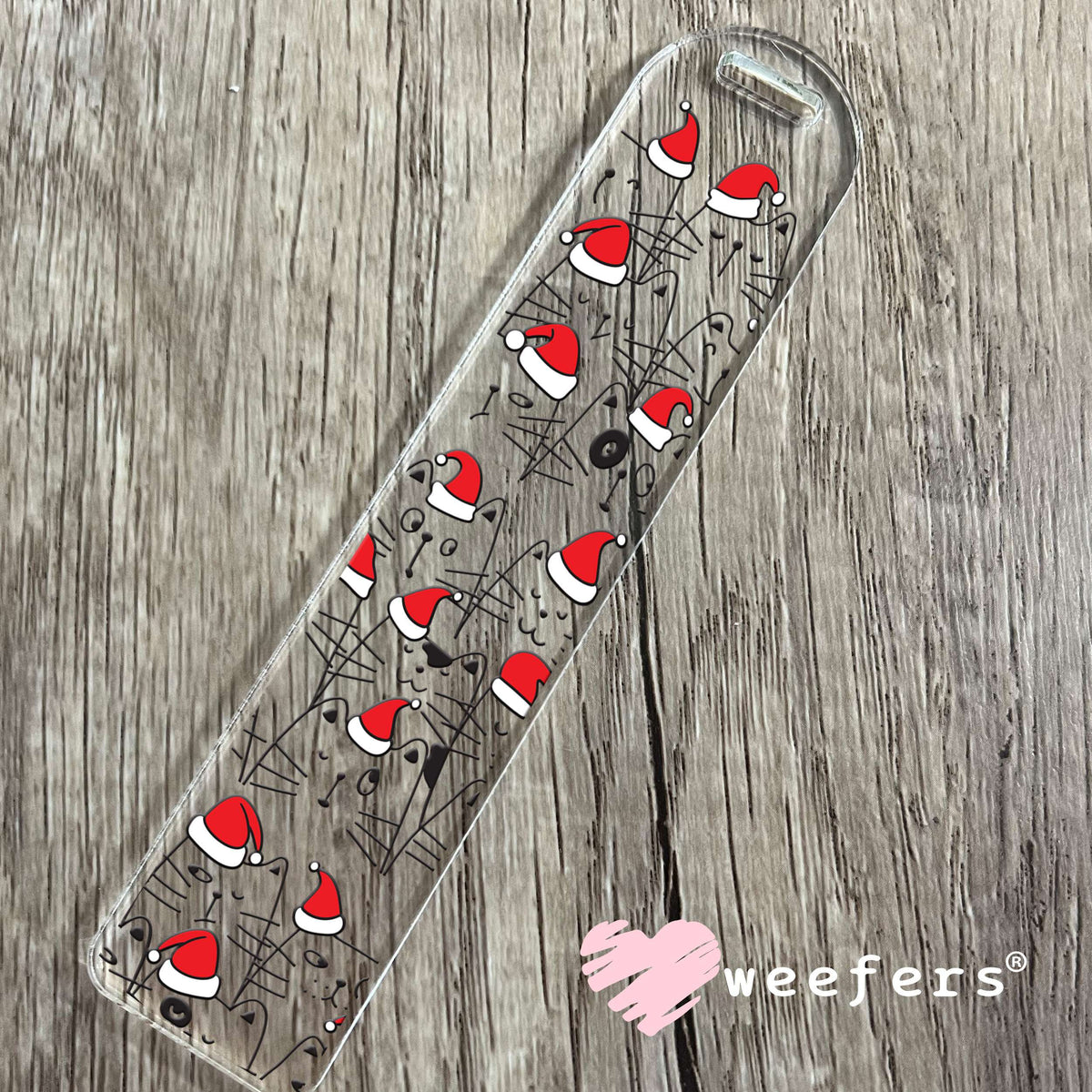 Santa Hat Curious Cats UV DTF Cup Wrap Bookmark Weefers