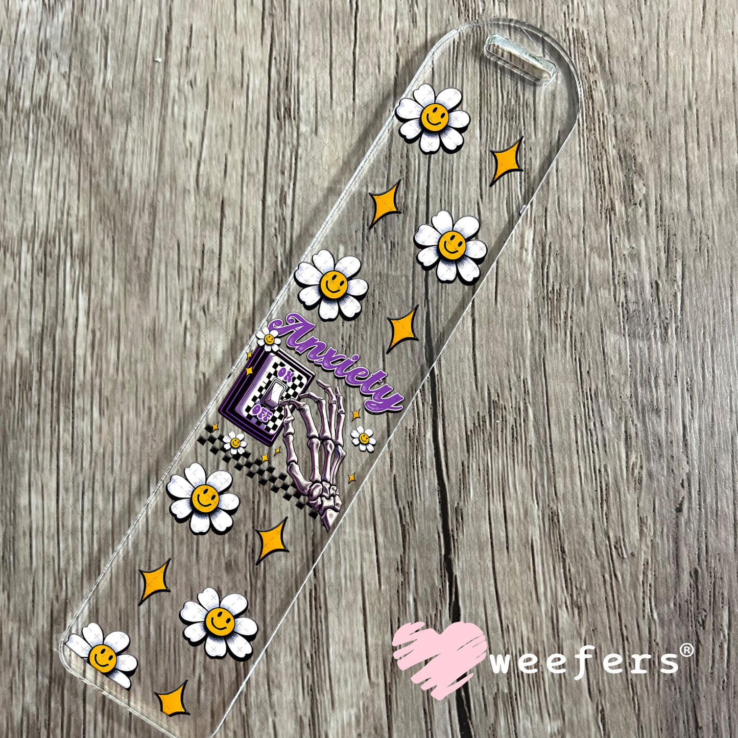 Anxiety On Purple UV DTF Cup Wrap - Weefers Exclusive Bookmark Weefers