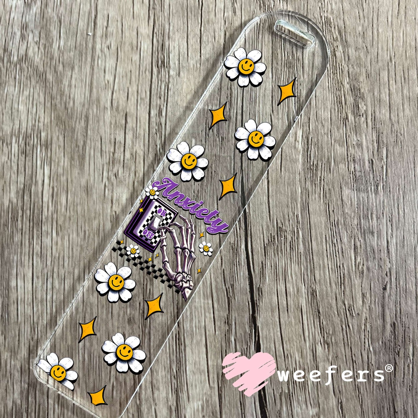 Anxiety On Purple UV DTF Cup Wrap - Weefers Exclusive Bookmark Weefers