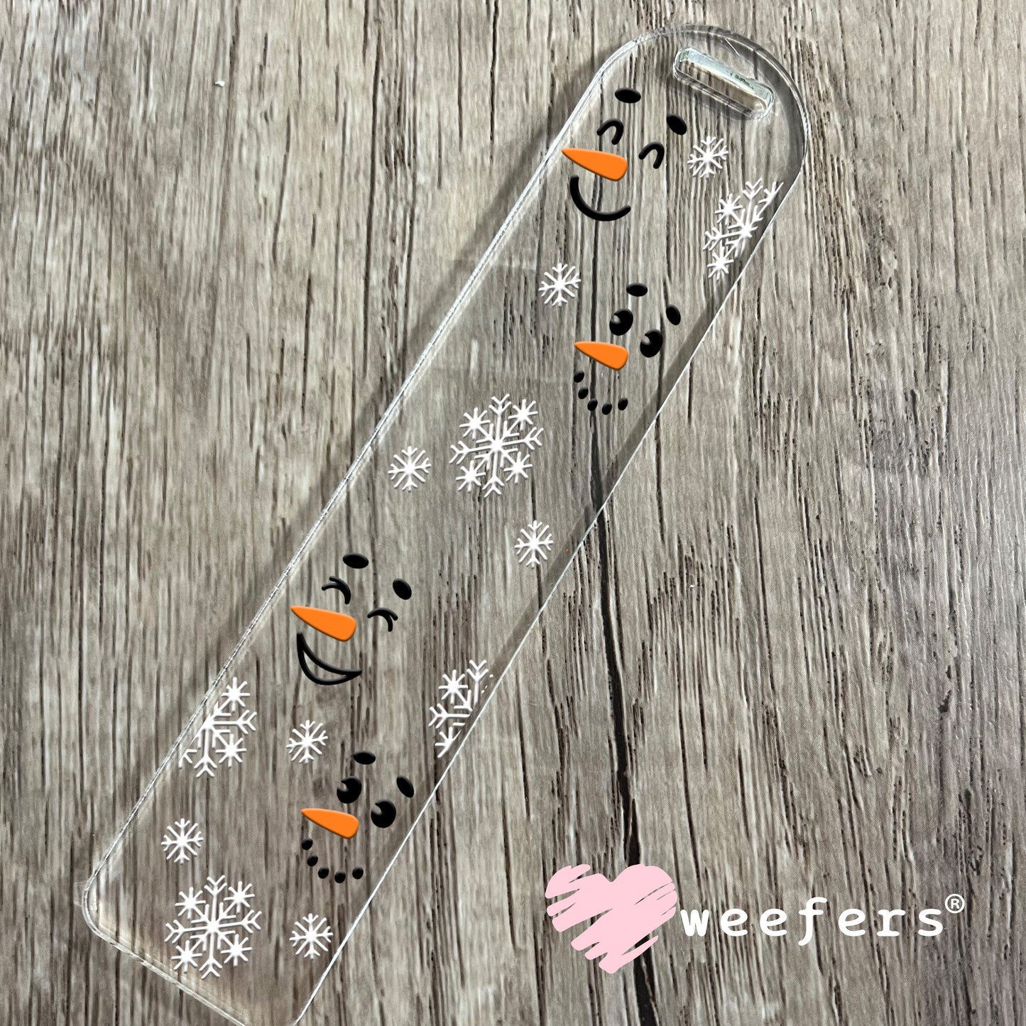 Snowman Faces UV DTF Cup Wrap Bookmark Weefers