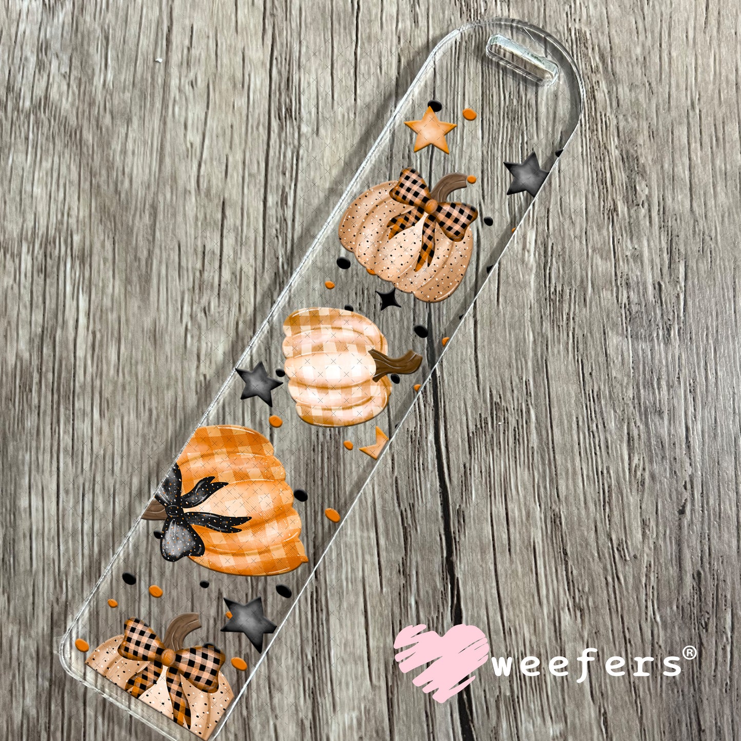 Fall Plaid Pumpkins UV DTF Cup Wrap Bookmark Weefers