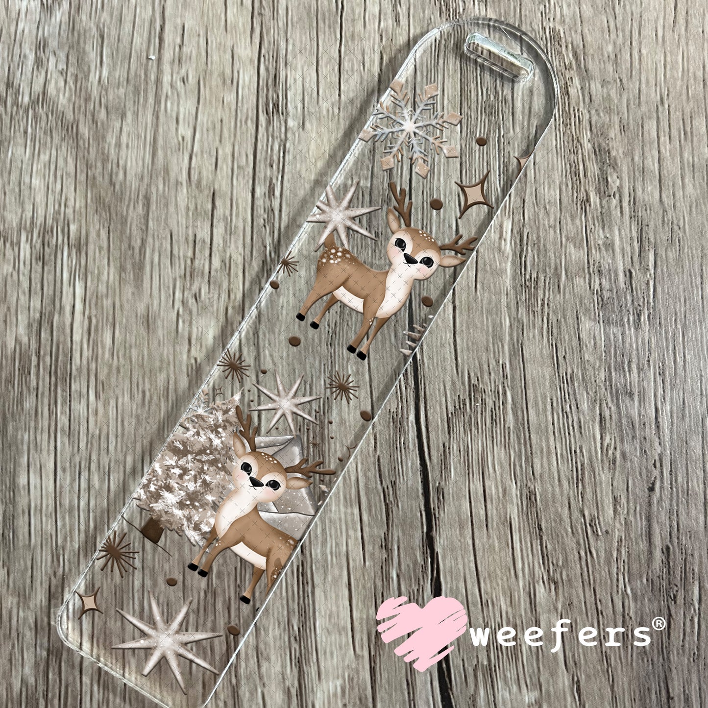 Winter Wonderland Reindeer UV DTF Cup Wrap Bookmark Weefers