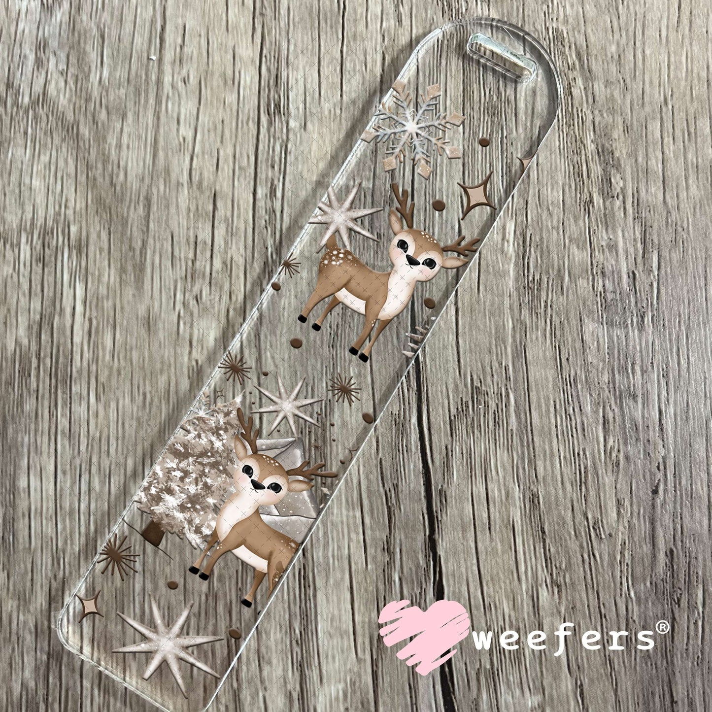 Winter Wonderland Reindeer UV DTF Cup Wrap Bookmark Weefers