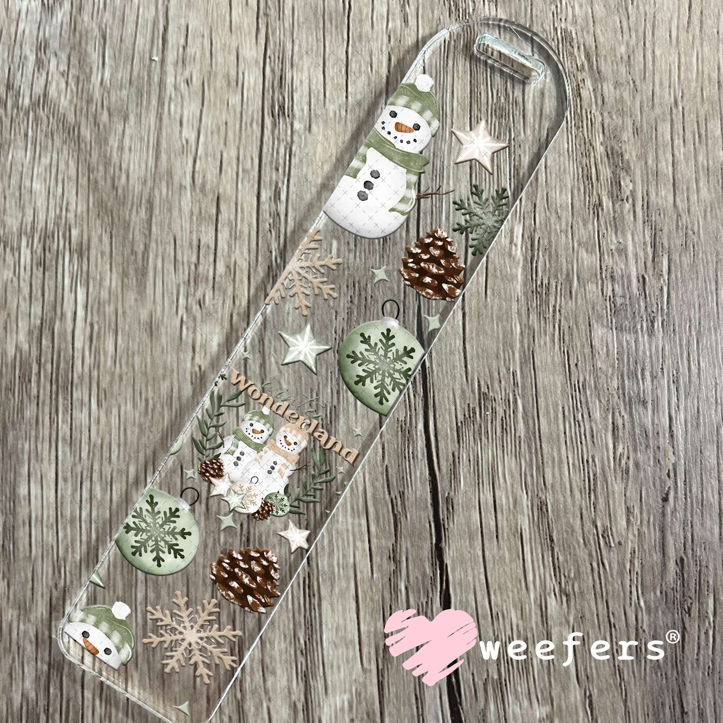 Mint Wonderland Snowmen UV DTF Cup Wrap Bookmark Weefers
