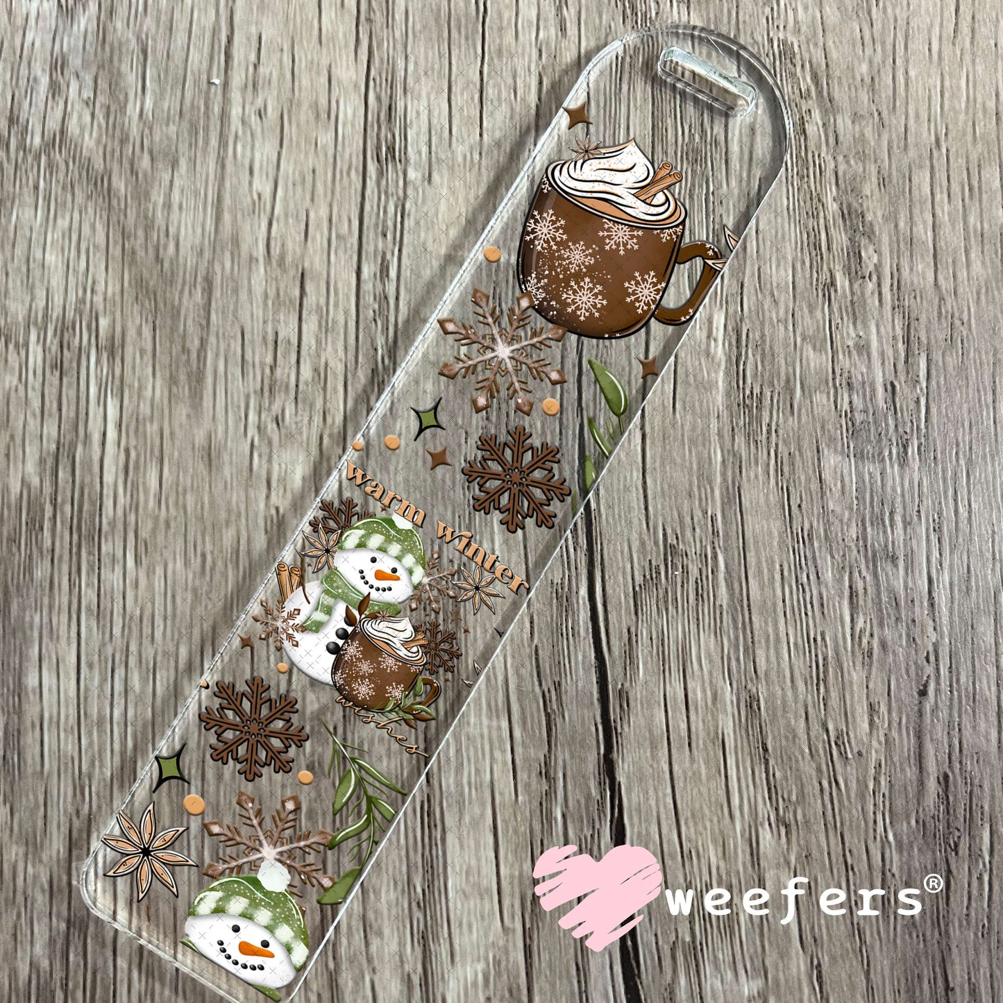 Warm Winter Christmas Hot Chocolate UV DTF Cup Wrap Bookmark Weefers