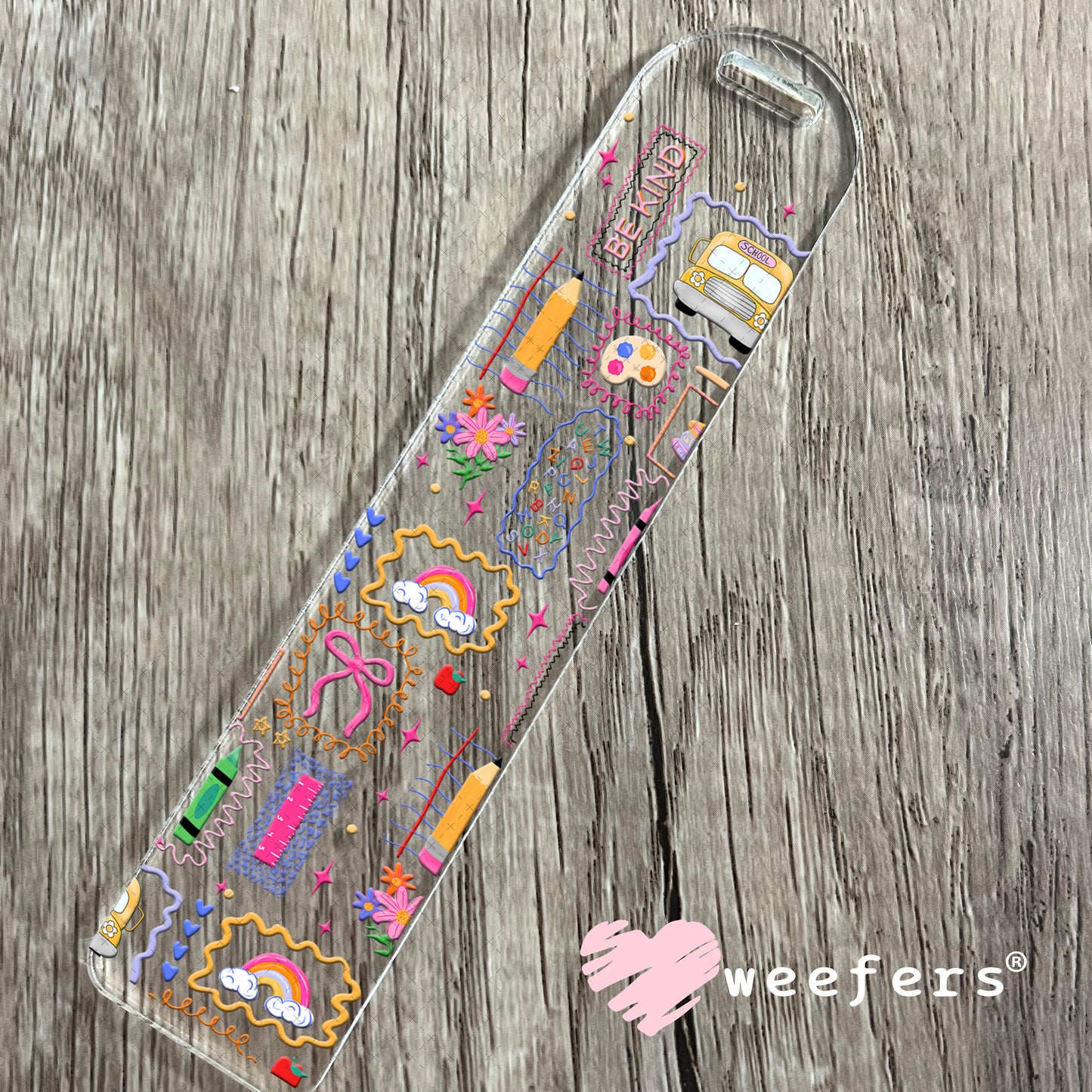 Teacher School Days UV DTF Cup Wrap Bookmark Weefers