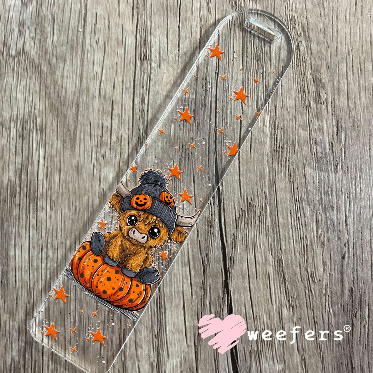 Halloween Highlander Cow UV DTF Cup Wrap - Weefers Exclusive Bookmark Weefers