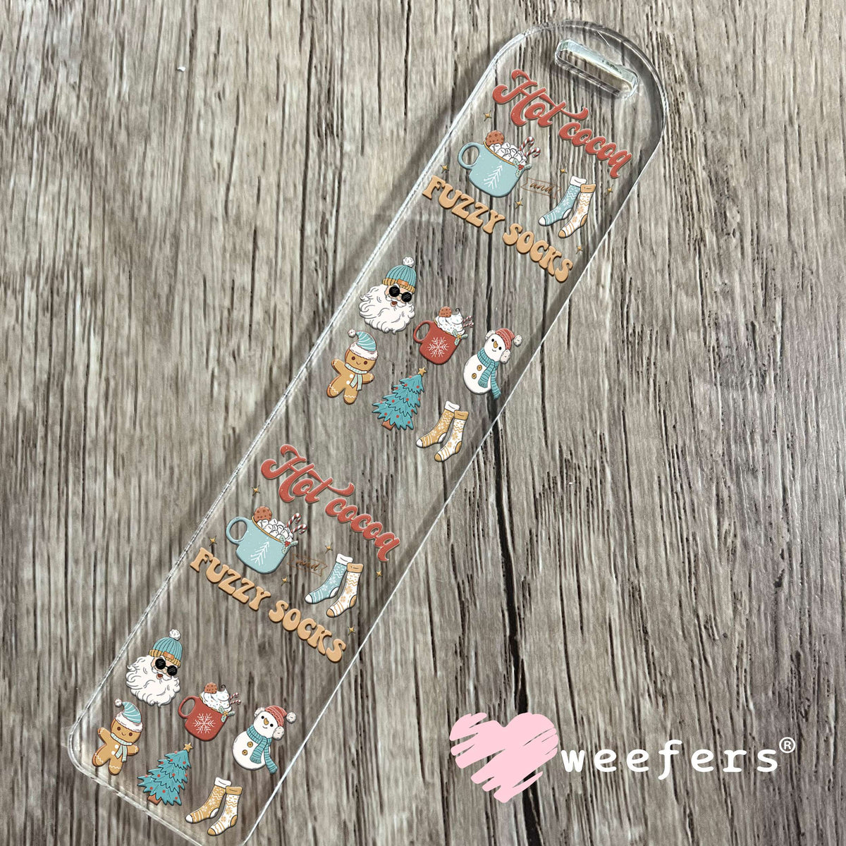 Hot Cocoa Fuzzy Socks Christmas UV DTF Cup Wrap Bookmark Weefers
