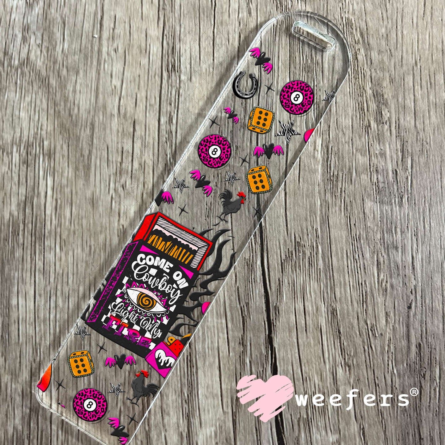 Come on Cowboy Let me Light Your Fire UV DTF Cup Wrap - Weefers Exclusive Bookmark Weefers