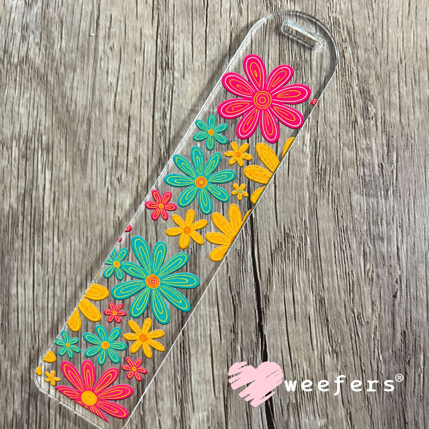 Happy Daisy Flowers UV DTF Cup Wrap - Weefers Exclusive Bookmark Weefers