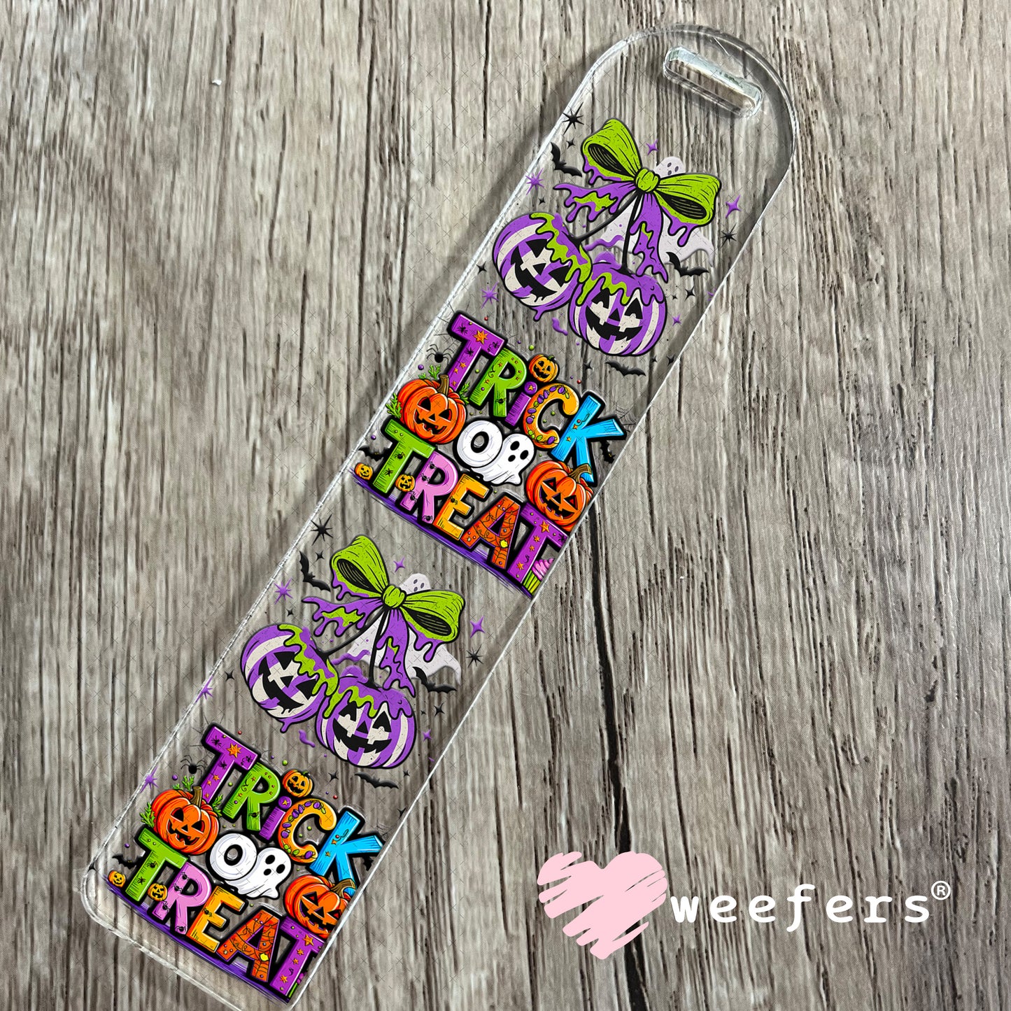 Trick or Treat Juice Cherry Bows UV DTF Cup Wrap - Weefers Exclusive Bookmark Weefers
