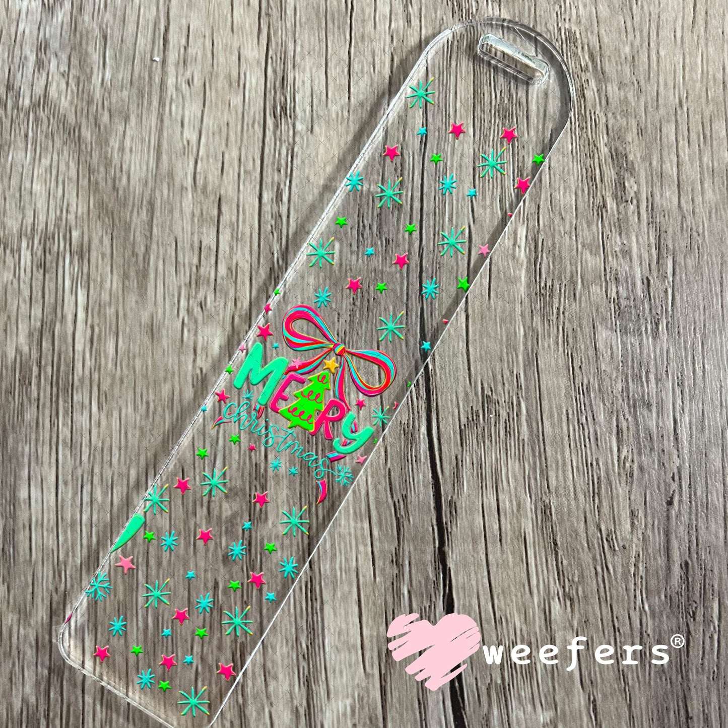 Merry Christmas UV DTF Christmas Cup Wrap - Weefers Exclusive Bookmark Weefers