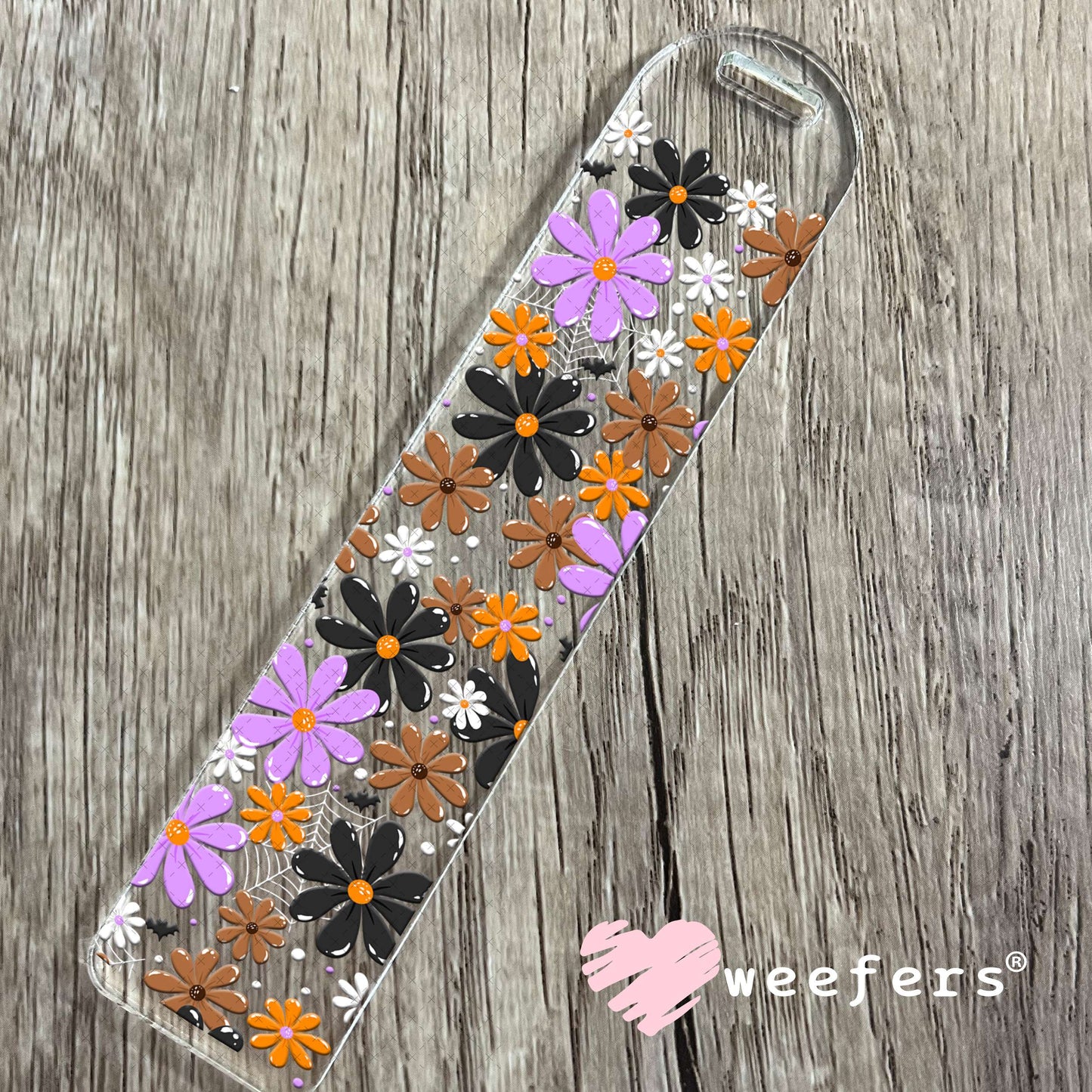 Halloween Daisy Flowers UV DTF Cup Wrap Bookmark Weefers
