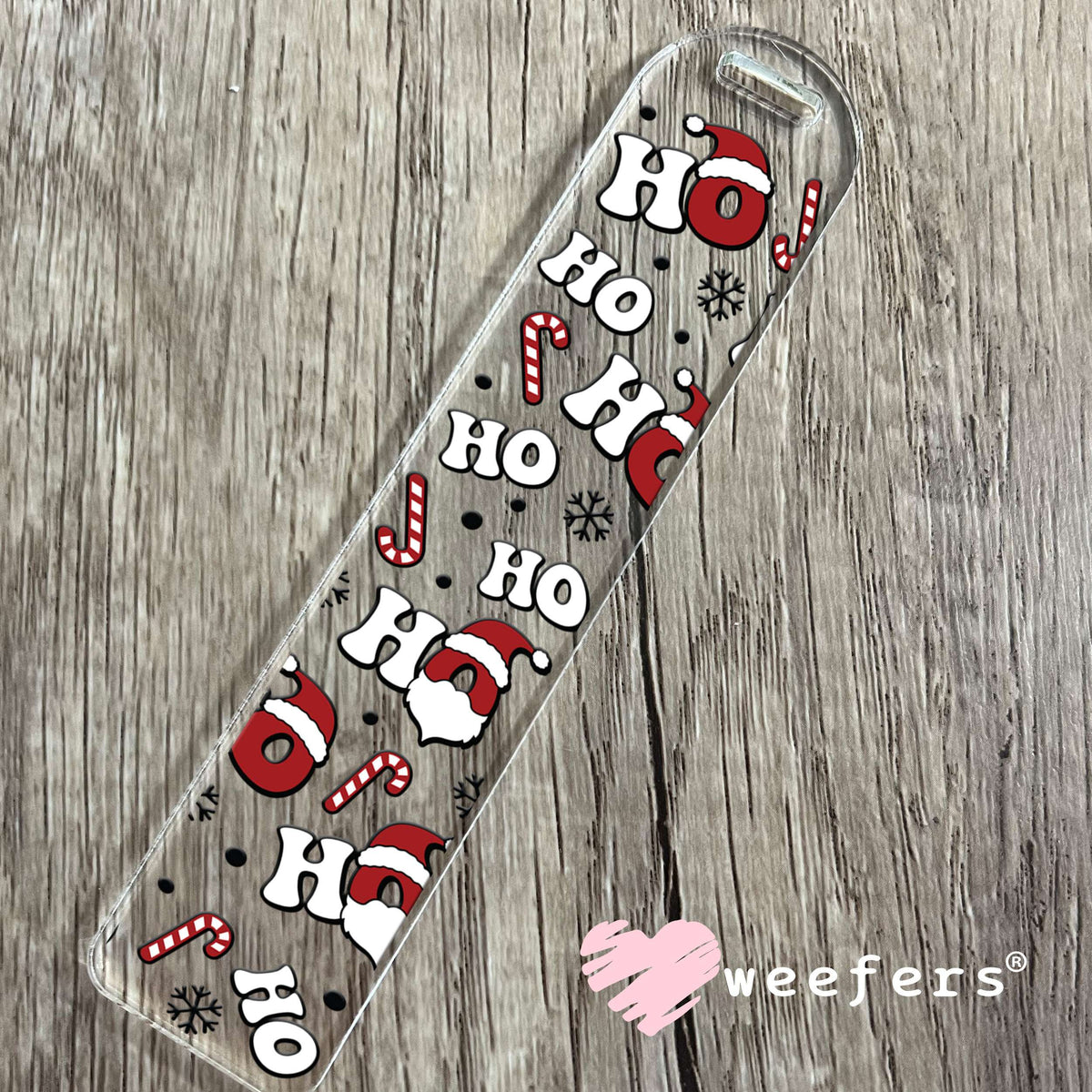 Ho Ho Ho Santa and Candy Canes Christmas UV DTF Cup Wrap Bookmark Weefers