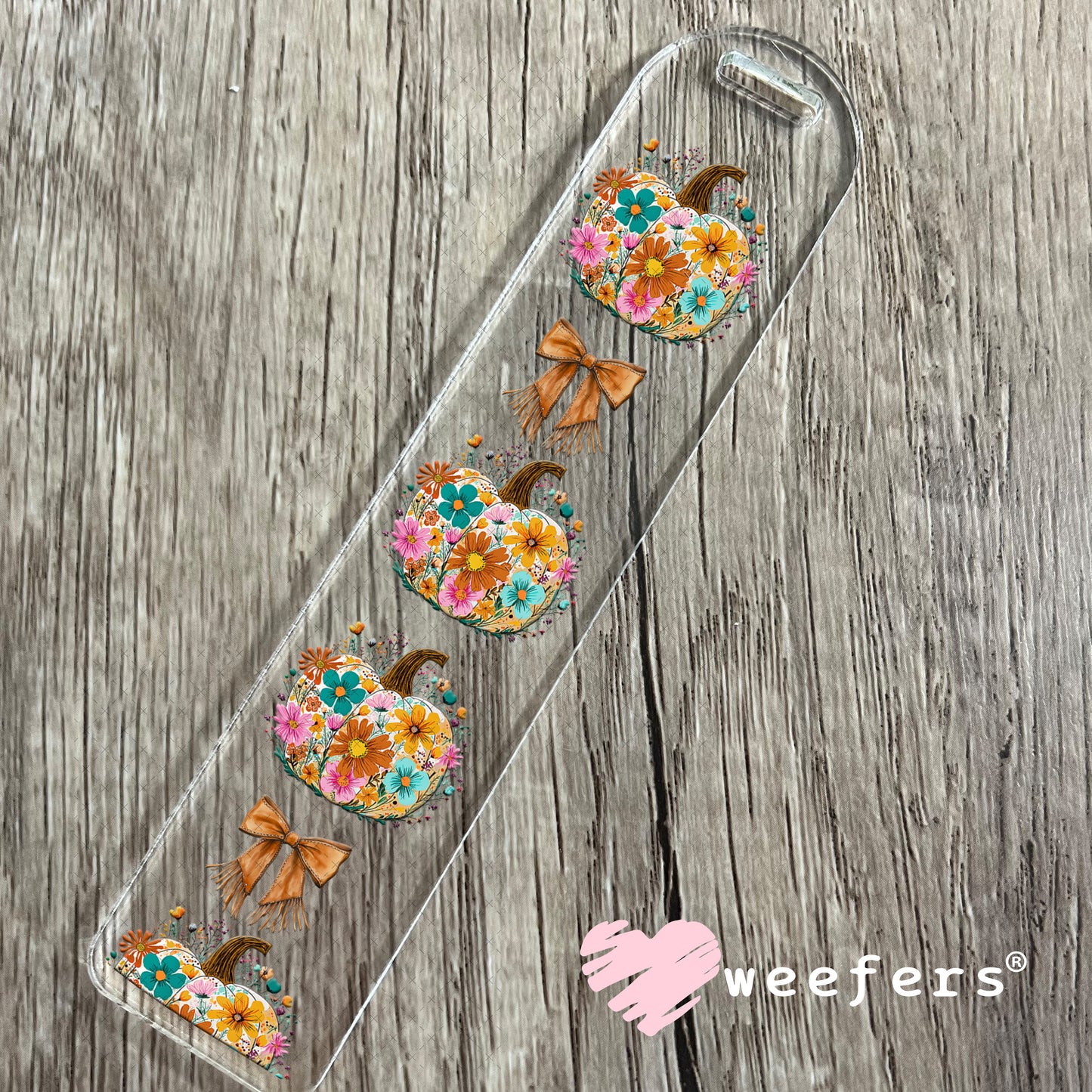 Floral Pumpkin UV DTF Cup Wrap - Weefers Exclusive Bookmark Weefers