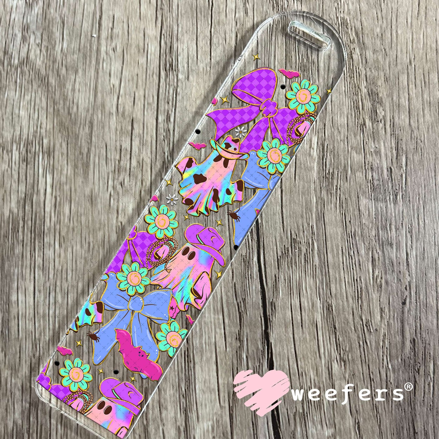 Cowboy Ghost Purple and Violet UV DTF Cup Wrap - Weefers Exclusive Bookmark Weefers