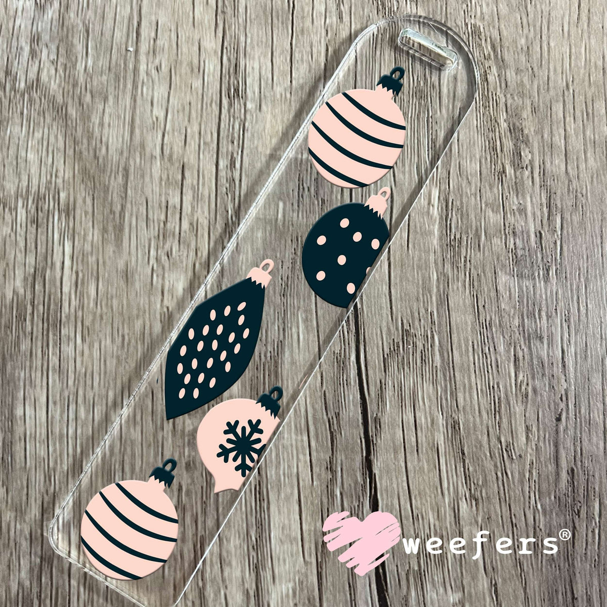 Navy Blue and Pink Ornaments UV DTF Cup Wrap Bookmark Weefers