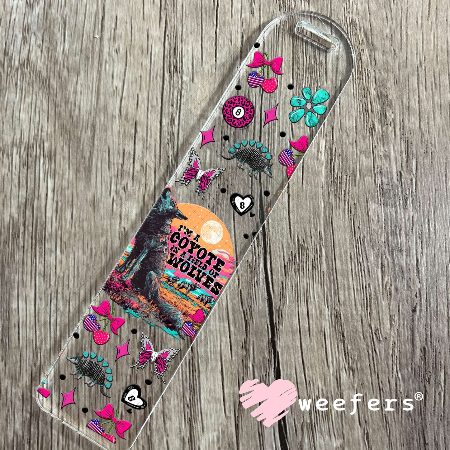 I'm a Coyote in a Field of Wolves UV DTF Cup Wrap - Weefers Exclusive Bookmark Weefers