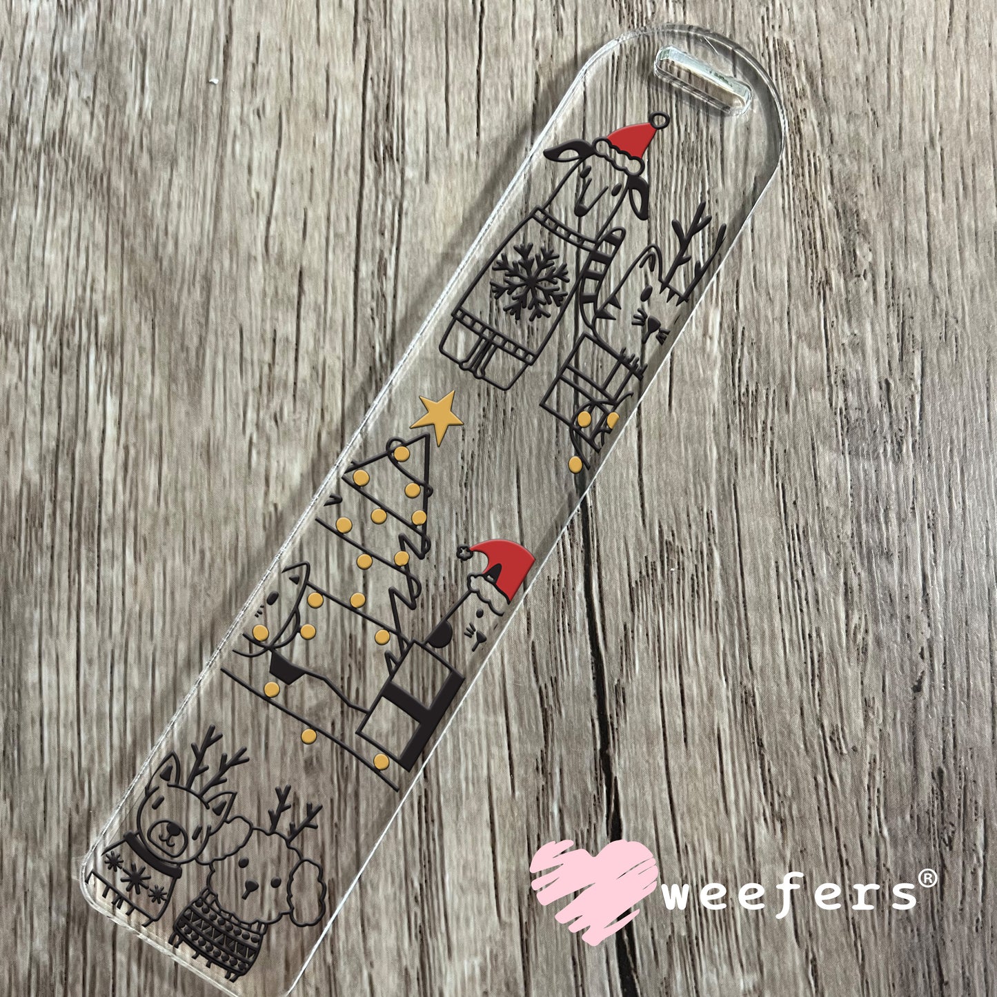 Dog and Cat Friends Christmas UV DTF Cup Wrap Bookmark Weefers