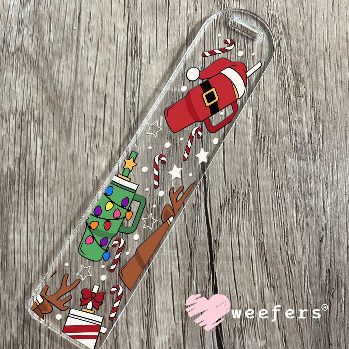 Santa, Christmas Lights, Reindeer Tumblers UV DTF Cup Wrap Bookmark Weefers