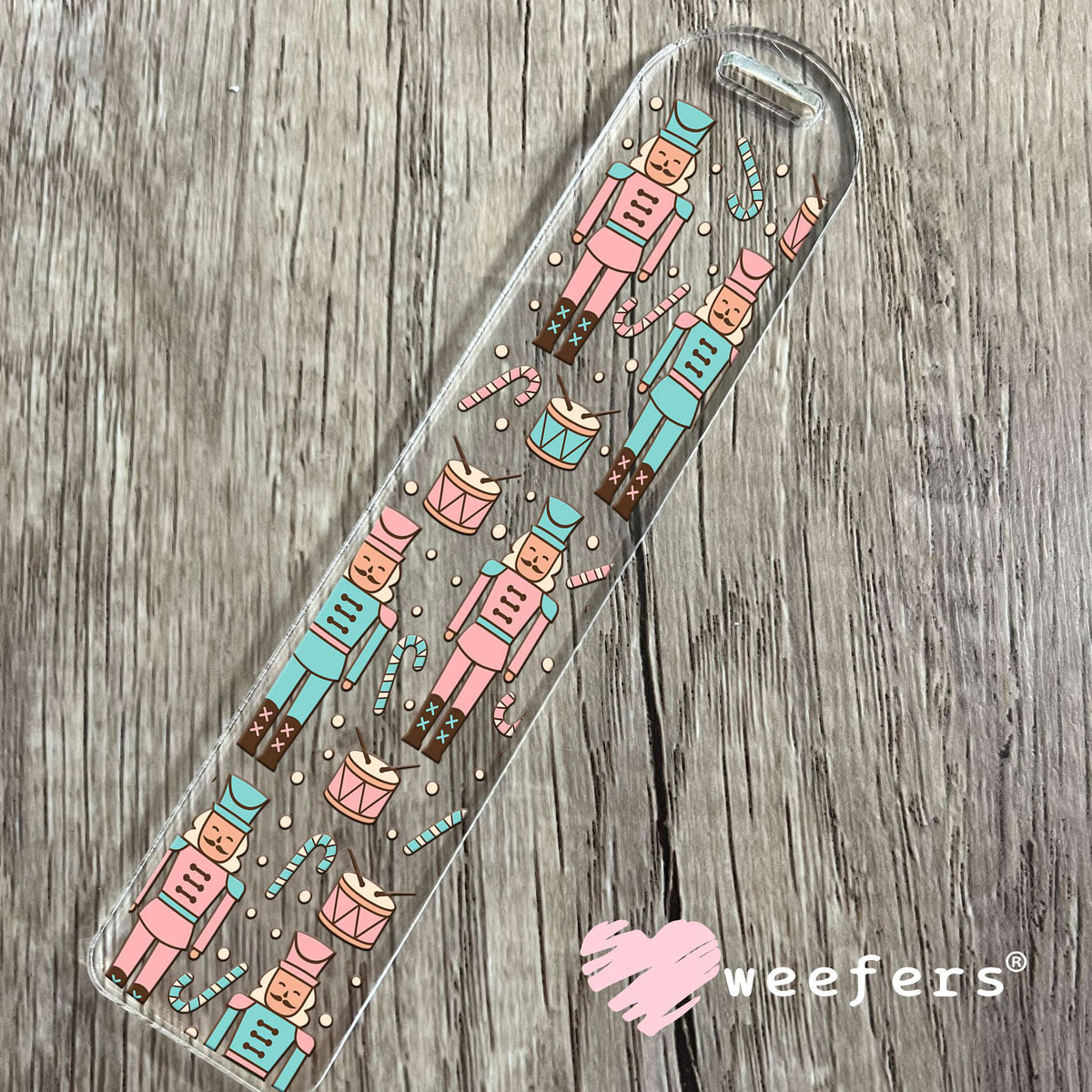 Christmas Nutcrackers Teal and Coral UV DTF Cup Wrap Bookmark Weefers