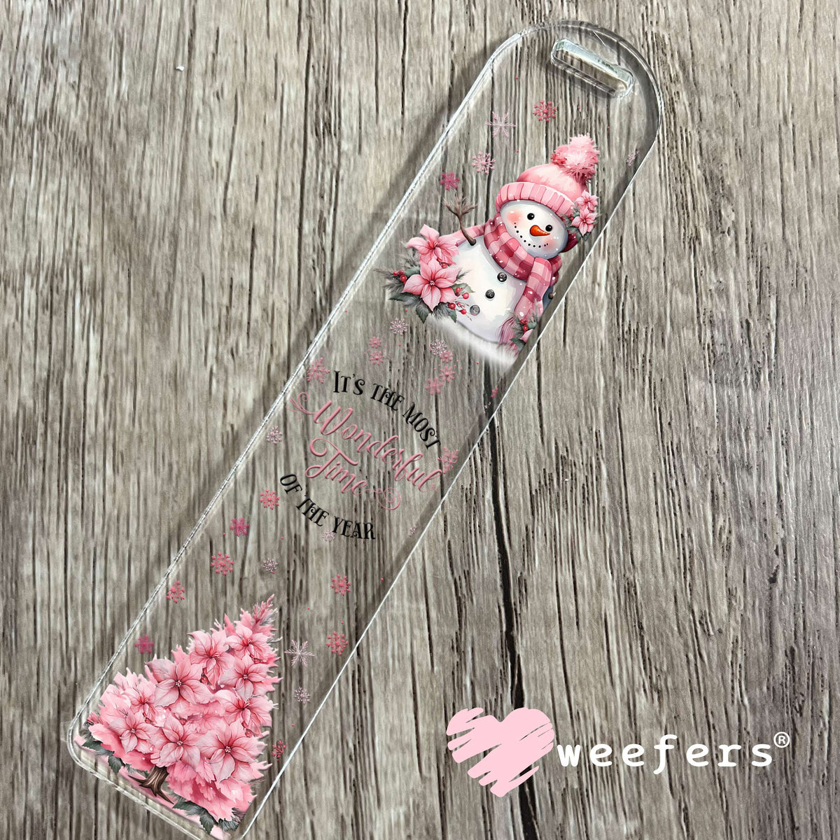 It's the Most Wonderful Time of the Year Pink UV DTF Cup Wrap Bookmark Weefers