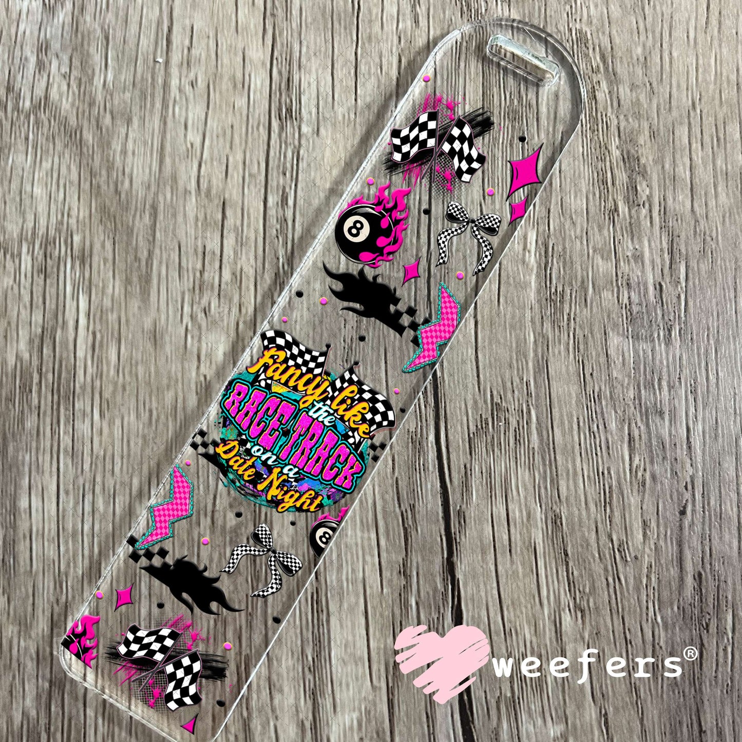 Fancy Like the Race Track on a Date Night UV DTF Cup Wrap - Weefers Exclusive Bookmark Weefers