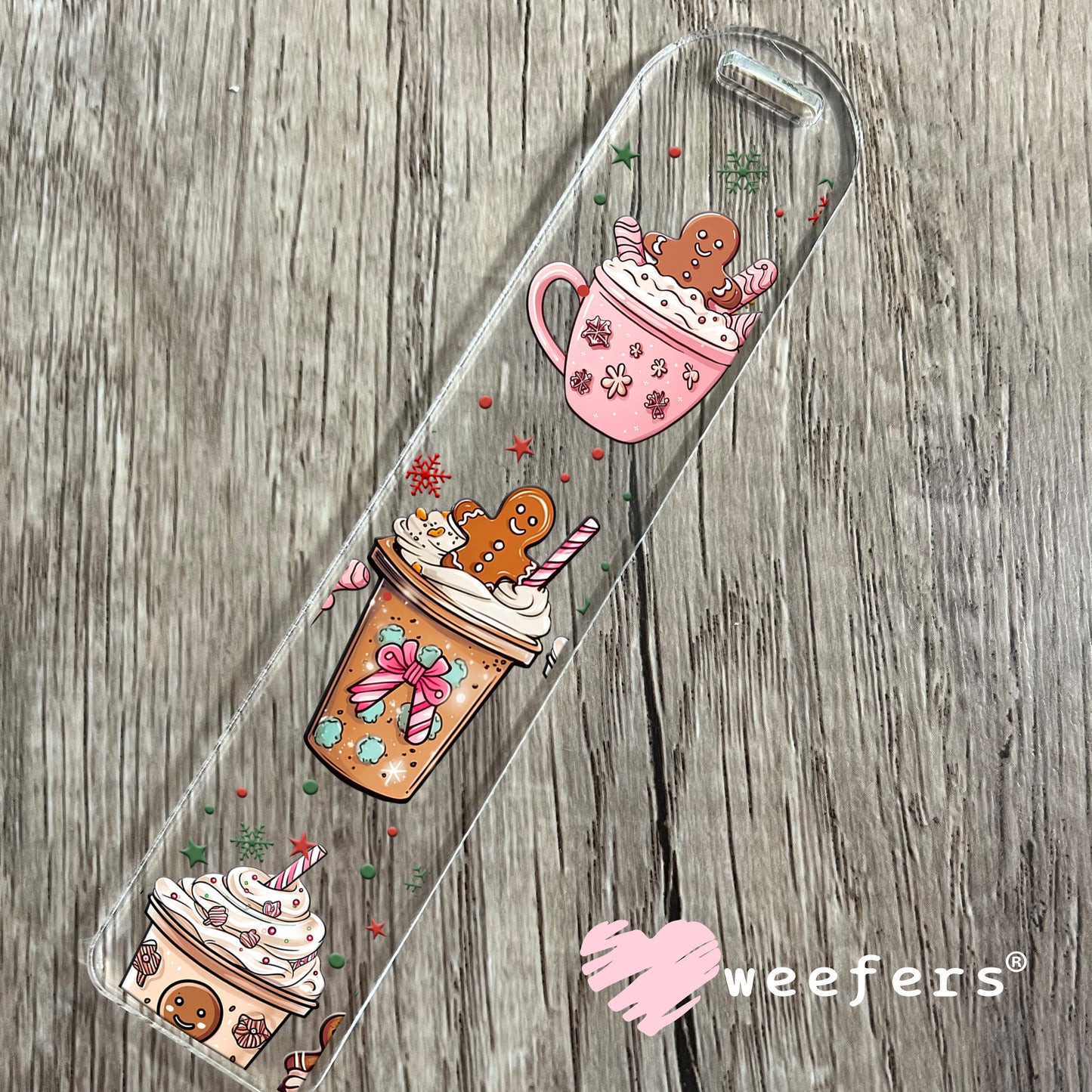 Gingerbread Hot Cocoa Cups Christmas UV DTF Cup Wrap Bookmark Weefers