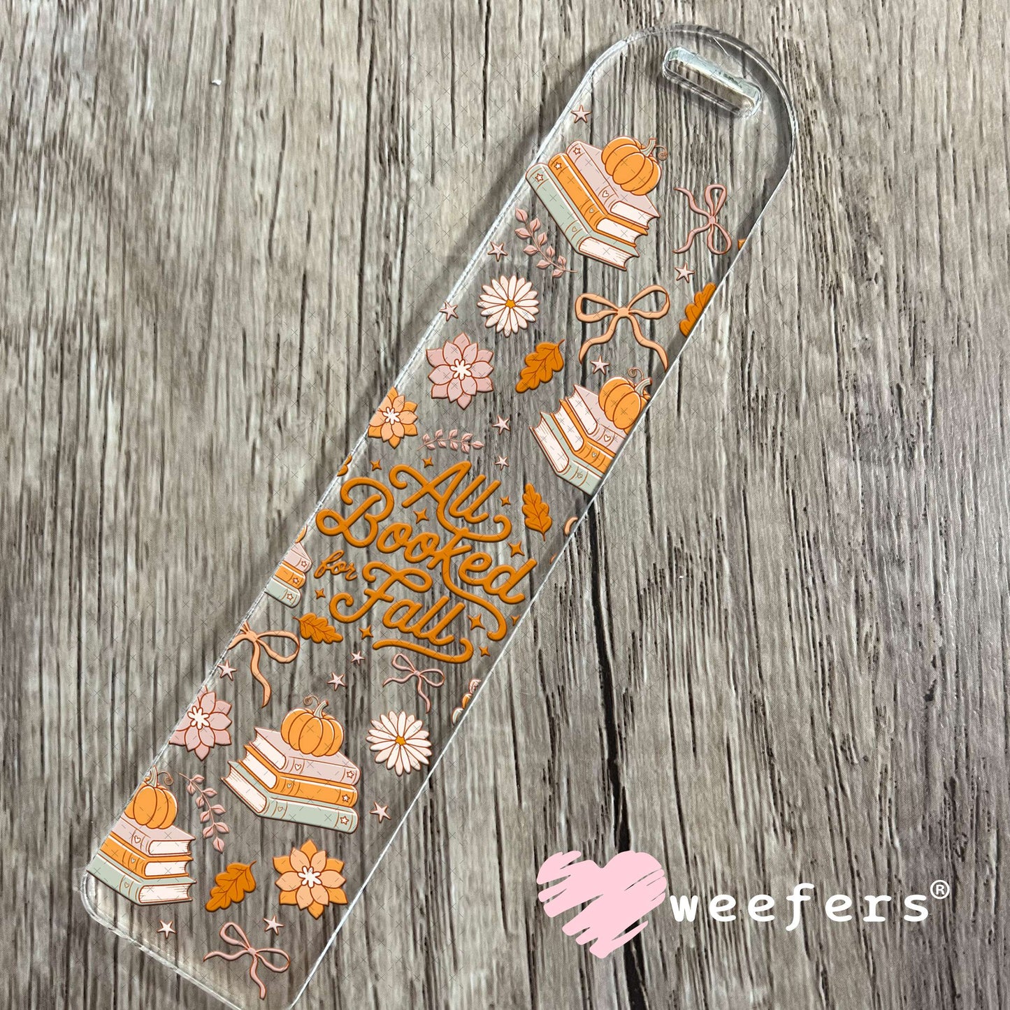 All Booked for Fall UV DTF Cup Wrap Bookmark Weefers