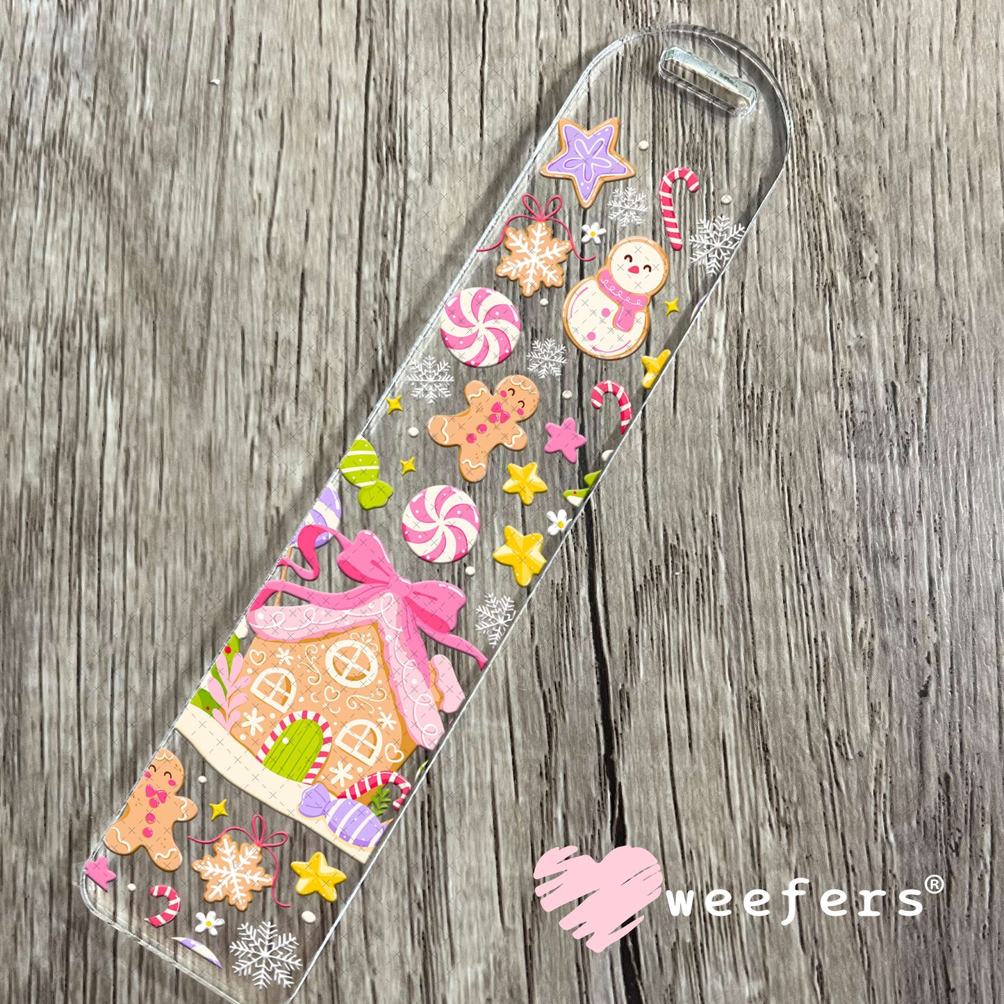Pastel Gingerbread Christmas UV DTF Cup Wrap Bookmark Weefers
