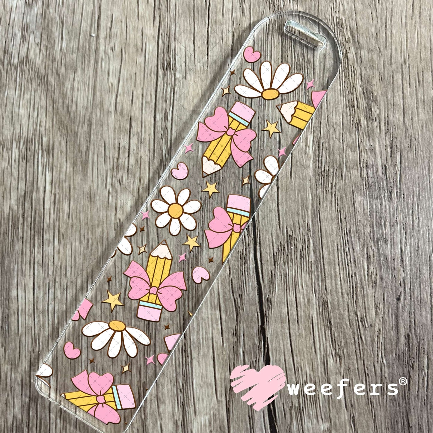 Teacher Coquette Pencils UV DTF Cup Wrap Bookmark Weefers