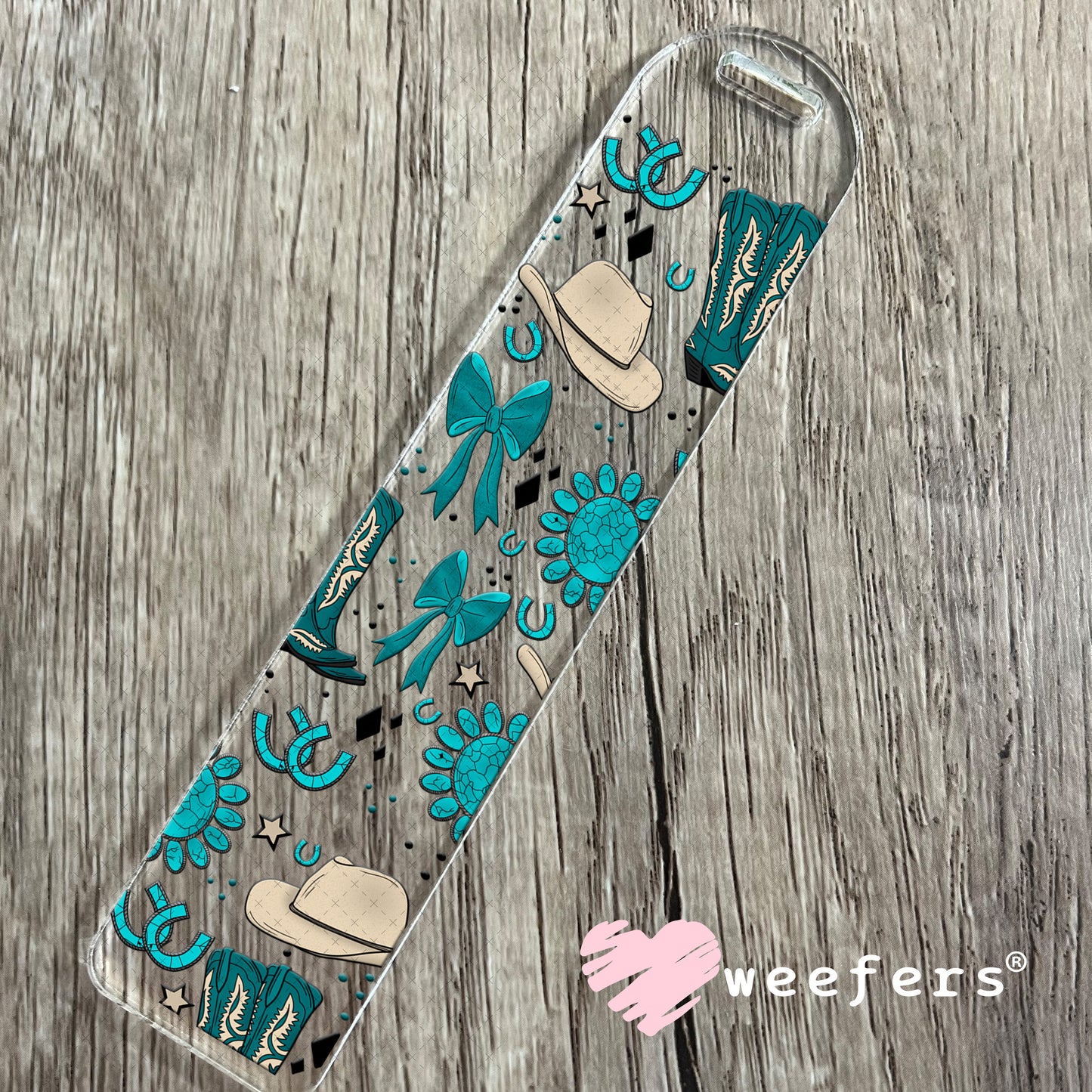 Western Blue Boots and Cowboy Hats UV DTF Cup Wrap Bookmark Weefers
