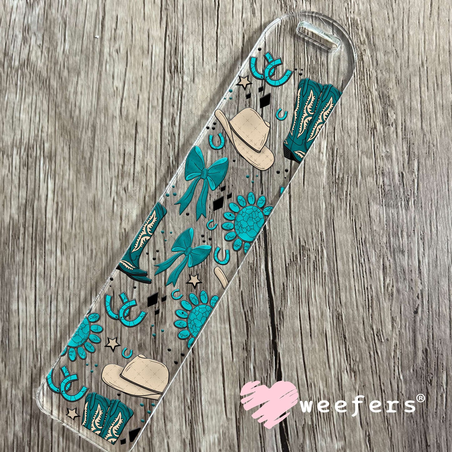 Western Blue Boots and Cowboy Hats UV DTF Cup Wrap Bookmark Weefers
