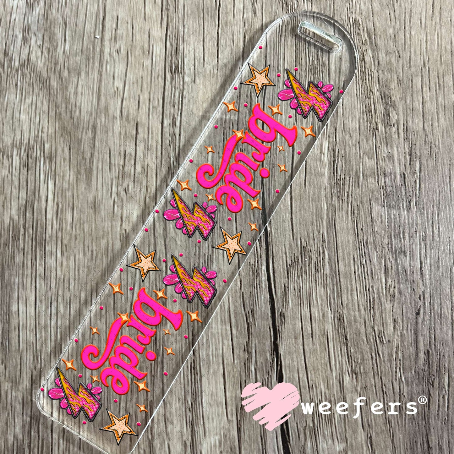 Bride Lightening Bolt UV DTF Cup Wrap - Weefers® Exclusive Bookmark Weefers