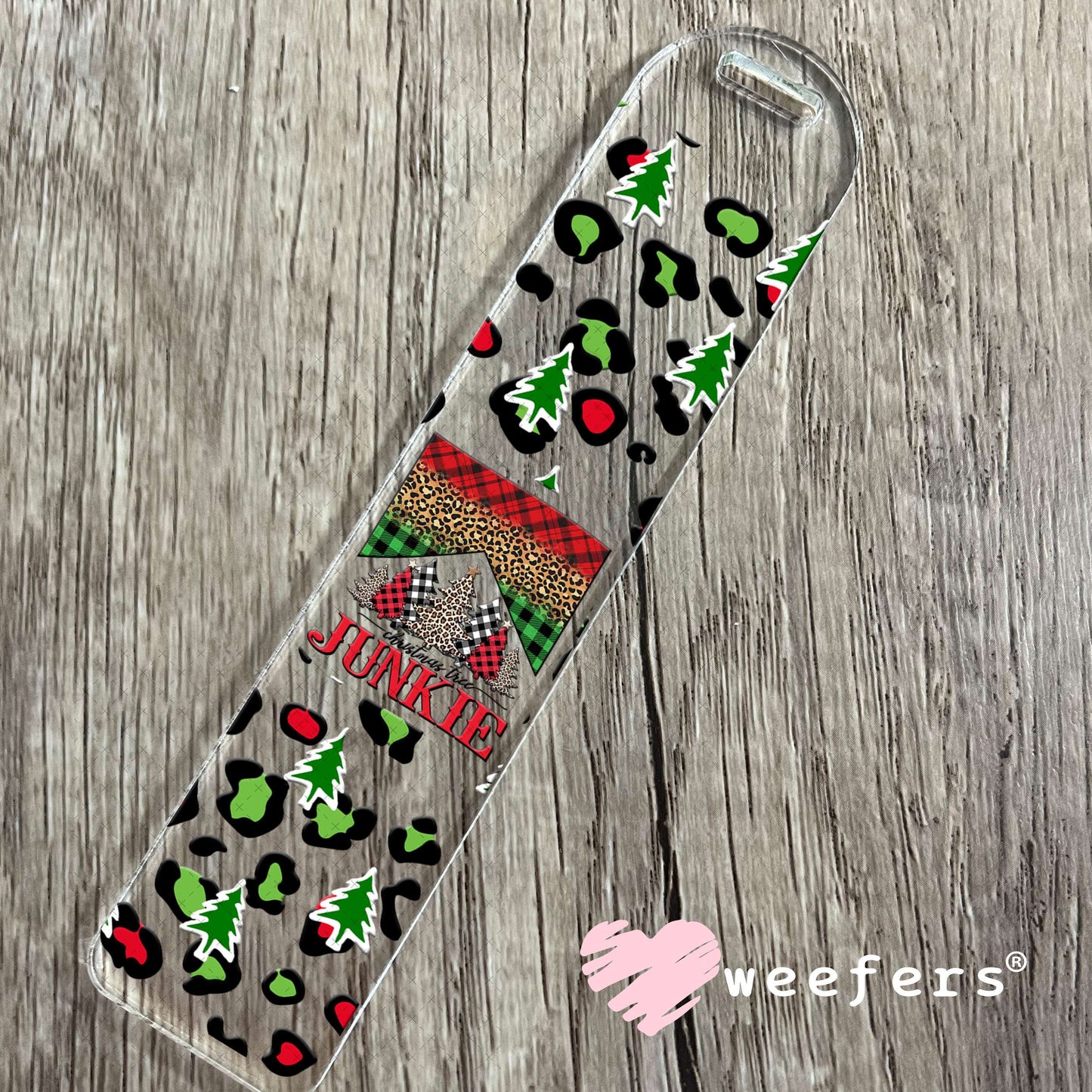 Christmas Tree Junkie UV DTF Cup Wrap Bookmark Weefers