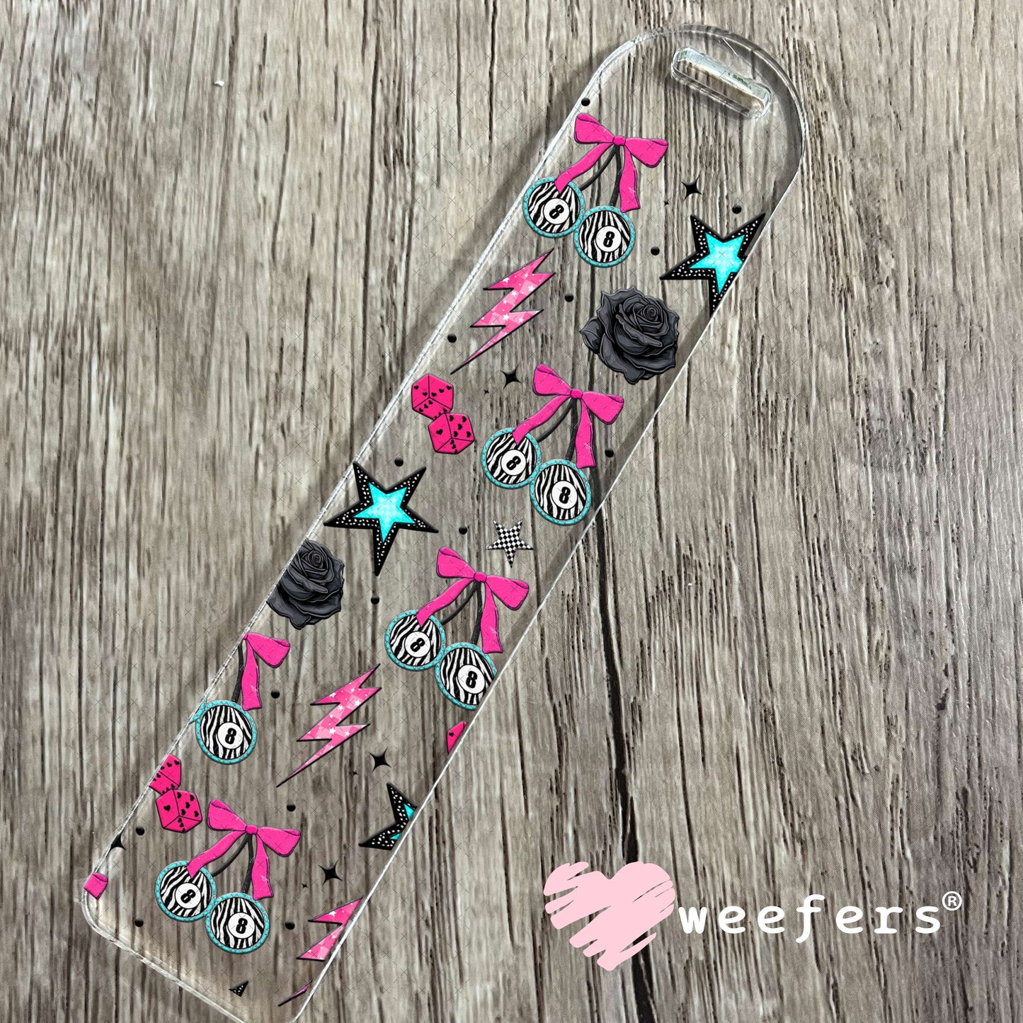 Stay Wild Zebra Heart Sidekick UV DTF Cup Wrap - Weefers® Exclusive Bookmark Weefers