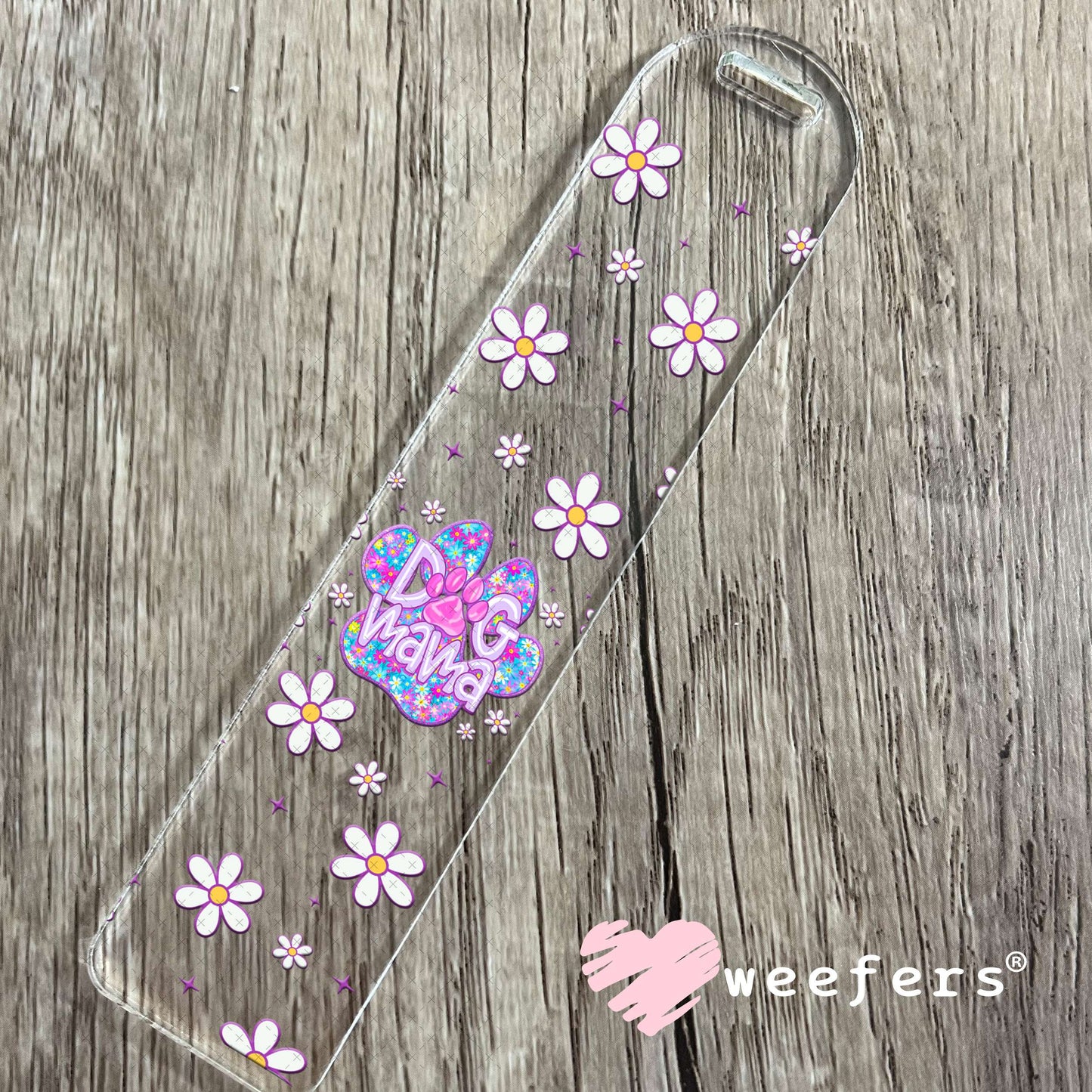 Purple Dog Mama Paw UV DTF Cup Wrap - Weefers® Exclusive Bookmark Weefers