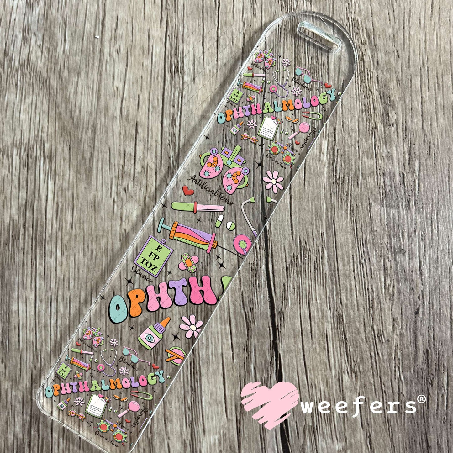 Ophthalmology Optometrist UV DTF Cup Wrap - Weefers® Exclusive Bookmark Weefers