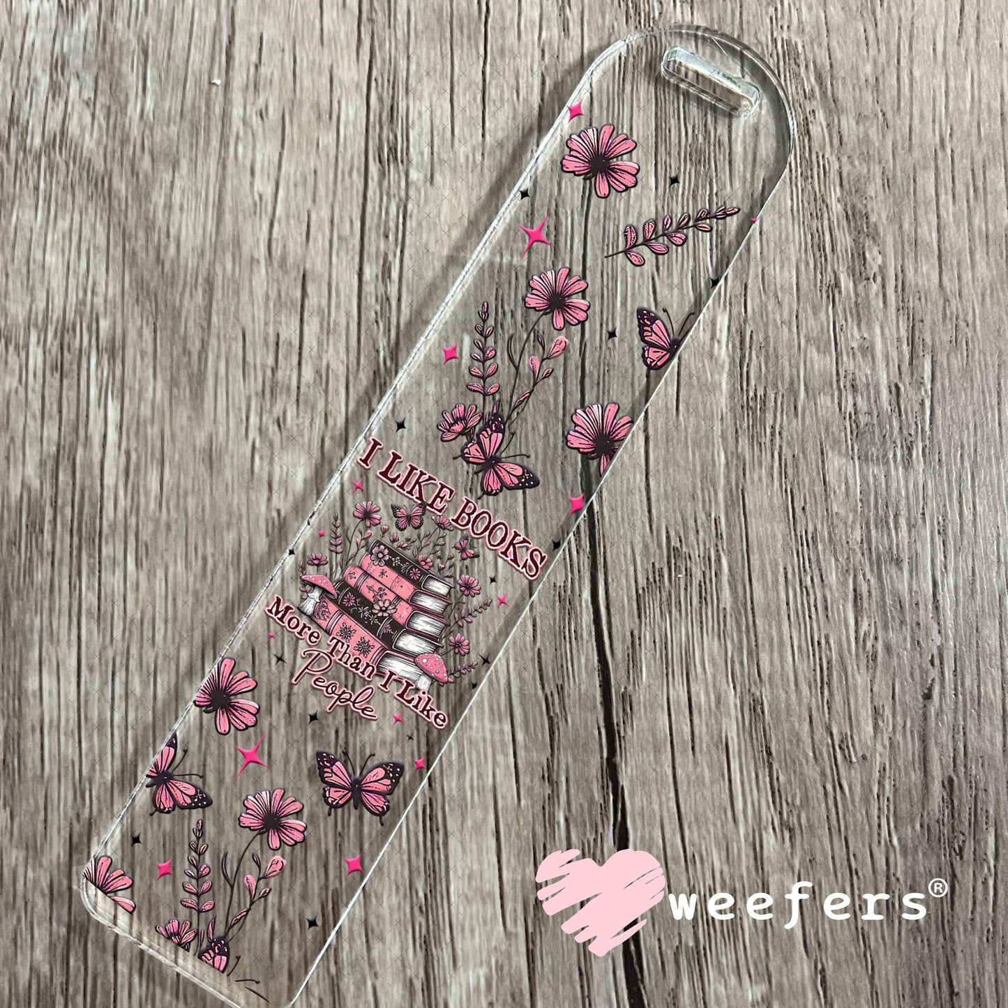 I Like Books More Than I Like People UV DTF Cup Wrap - Weefers® Exclusive Bookmark Weefers