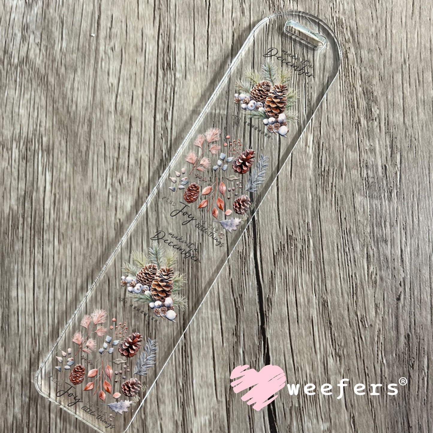 Make it a December to Remember Christmas UV DTF Cup Wrap Bookmark Weefers